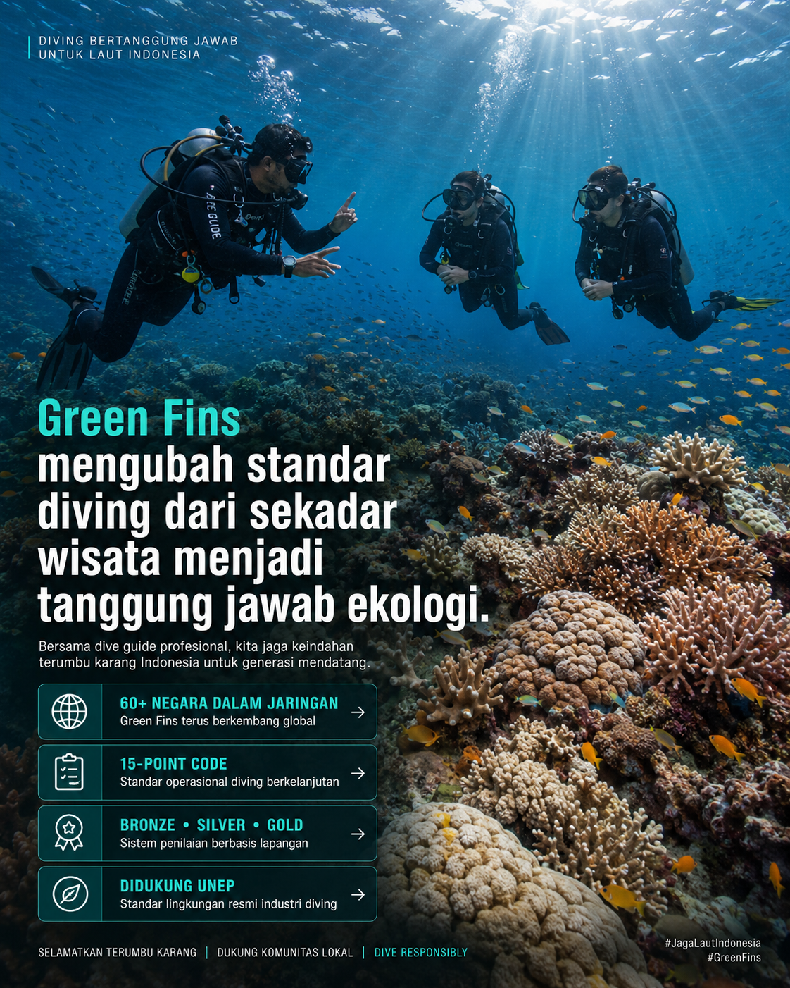 Green Fins 2026, Standar Diving Didukung PBB yang Wajib Dimiliki Operatormu