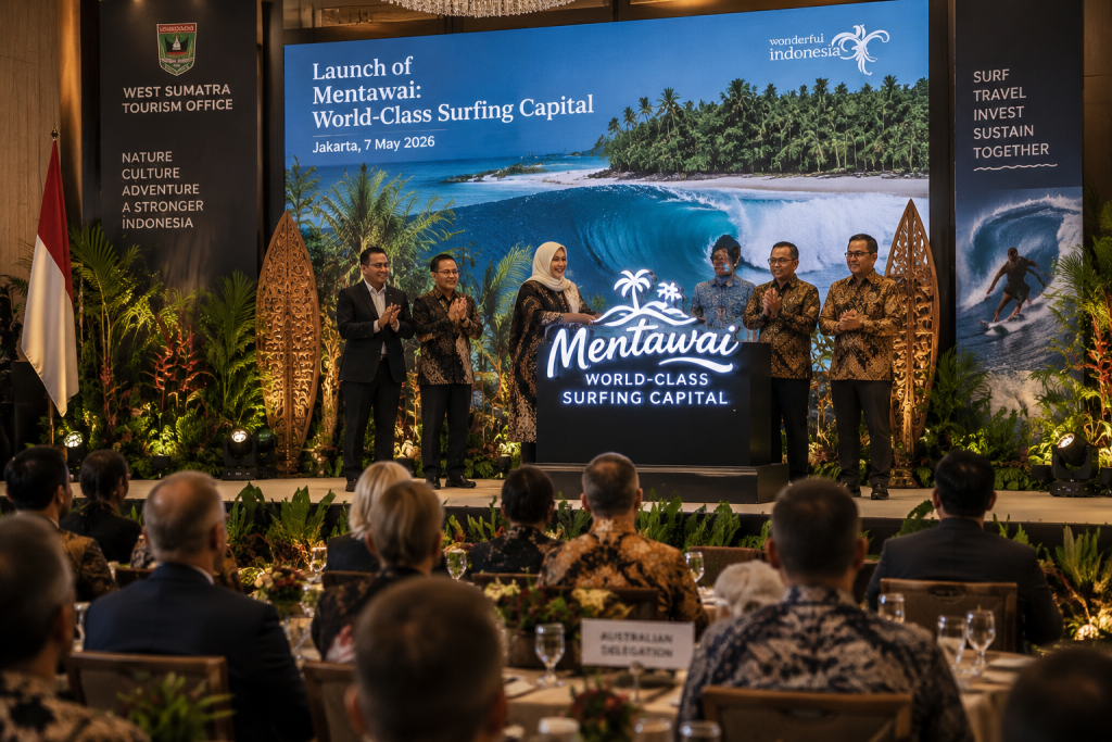 Peluncuran resmi city branding Kepulauan Mentawai sebagai destinasi selancar dunia di Jakarta.