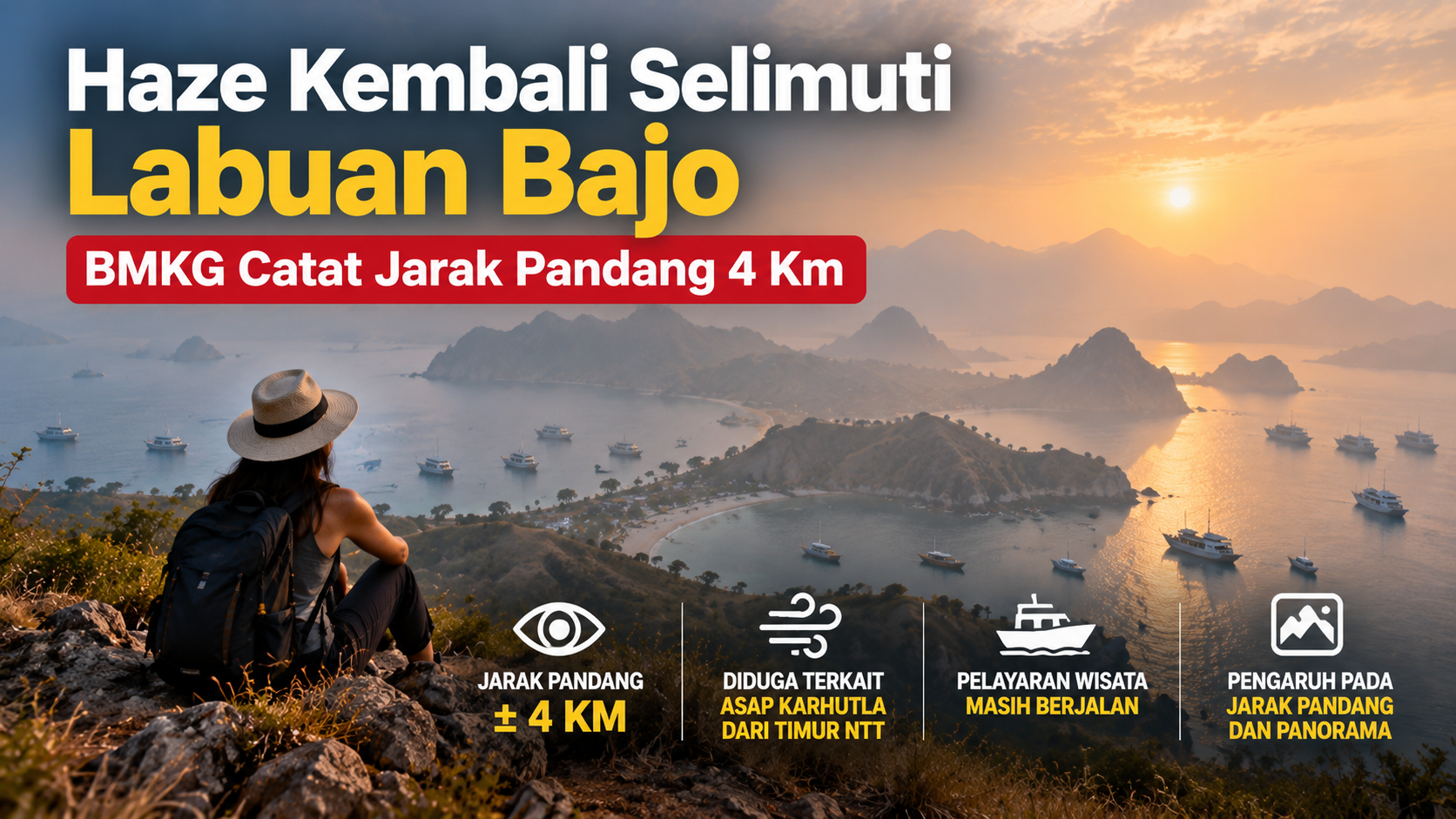Haze Kembali Selimuti Labuan Bajo, BMKG Catat Jarak Pandang 4 Km